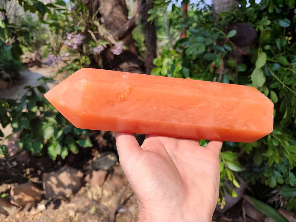 Polished Orange Twist Calcite Tower x 1 From Madagascar - Toprock Gemstones and Minerals 