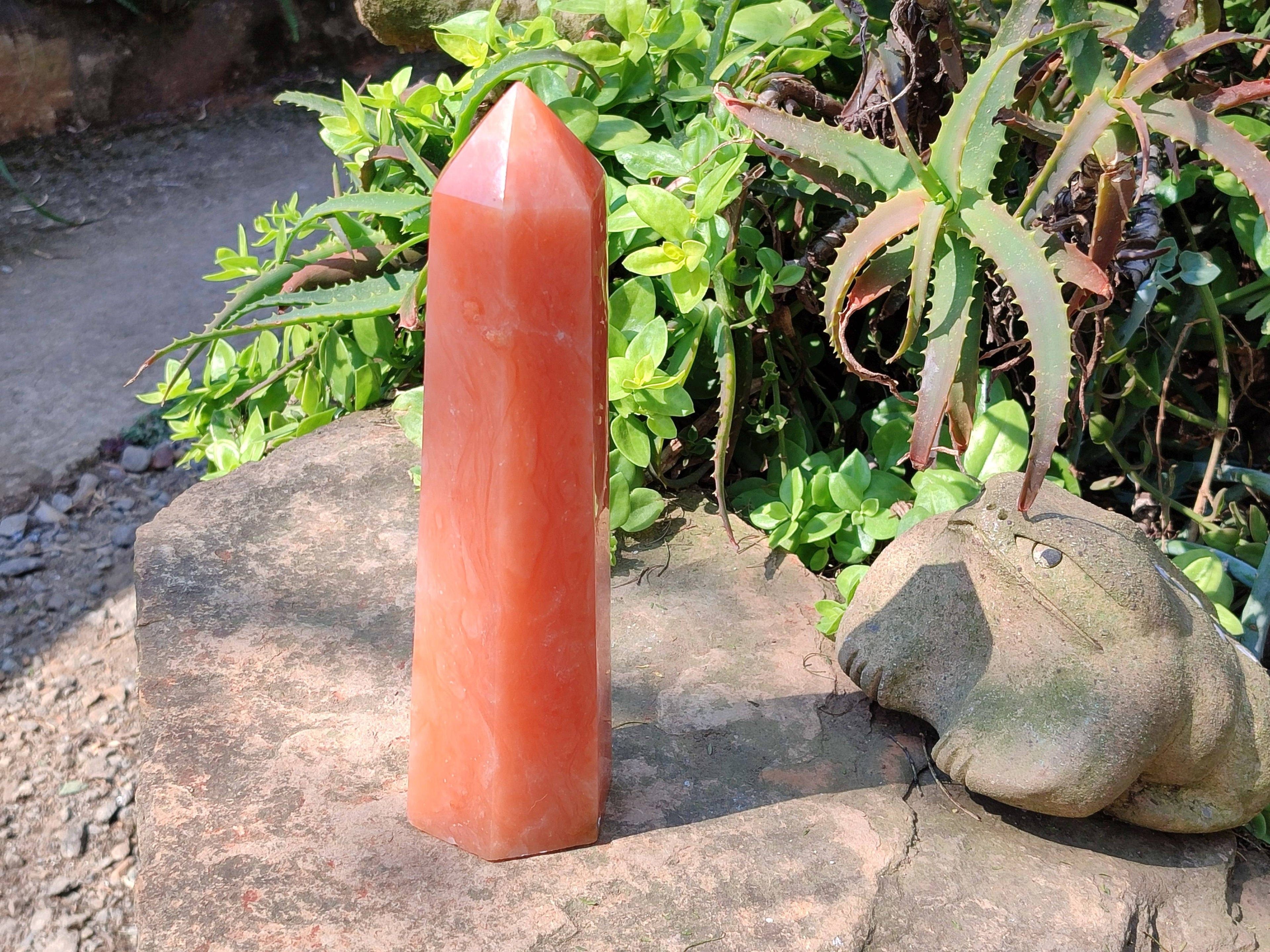 Polished Orange Twist Calcite Tower x 1 From Madagascar - Toprock Gemstones and Minerals 