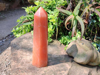 Polished Orange Twist Calcite Tower x 1 From Madagascar
