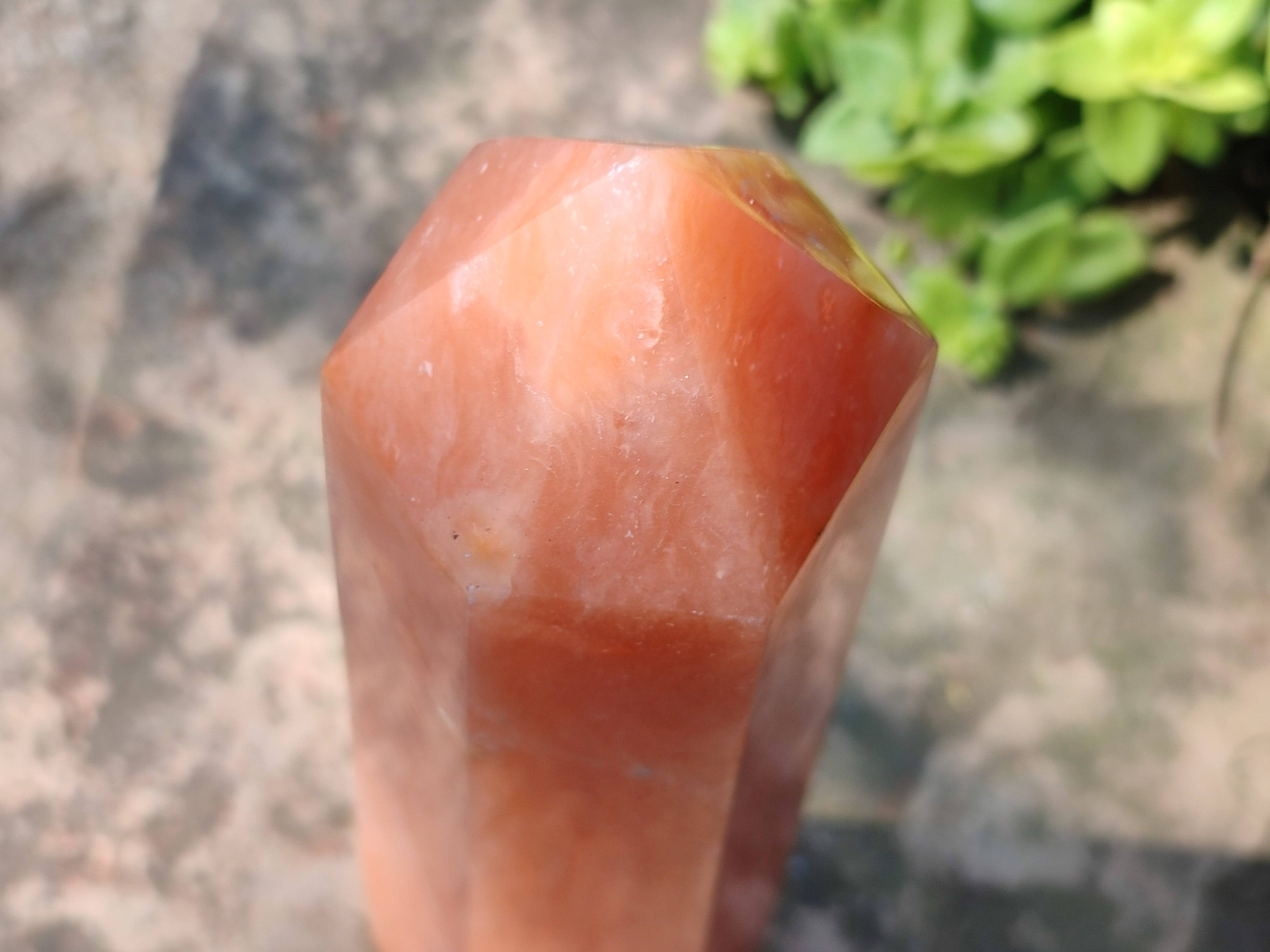 Polished Orange Twist Calcite Tower x 1 From Madagascar - Toprock Gemstones and Minerals 