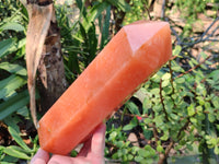 Polished Orange Twist Calcite Tower x 1 From Madagascar