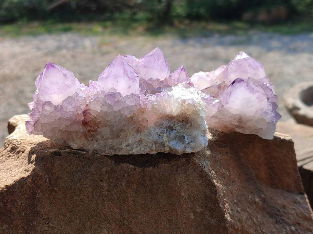 Natural Amethyst Spirit Quartz Clusters x 6 From Boekenhouthoek, South Africa - Toprock Gemstones and Minerals 