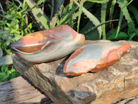 Polished On One Side Polychrome Jasper Nodules x 3 From NW Coast, Madagascar