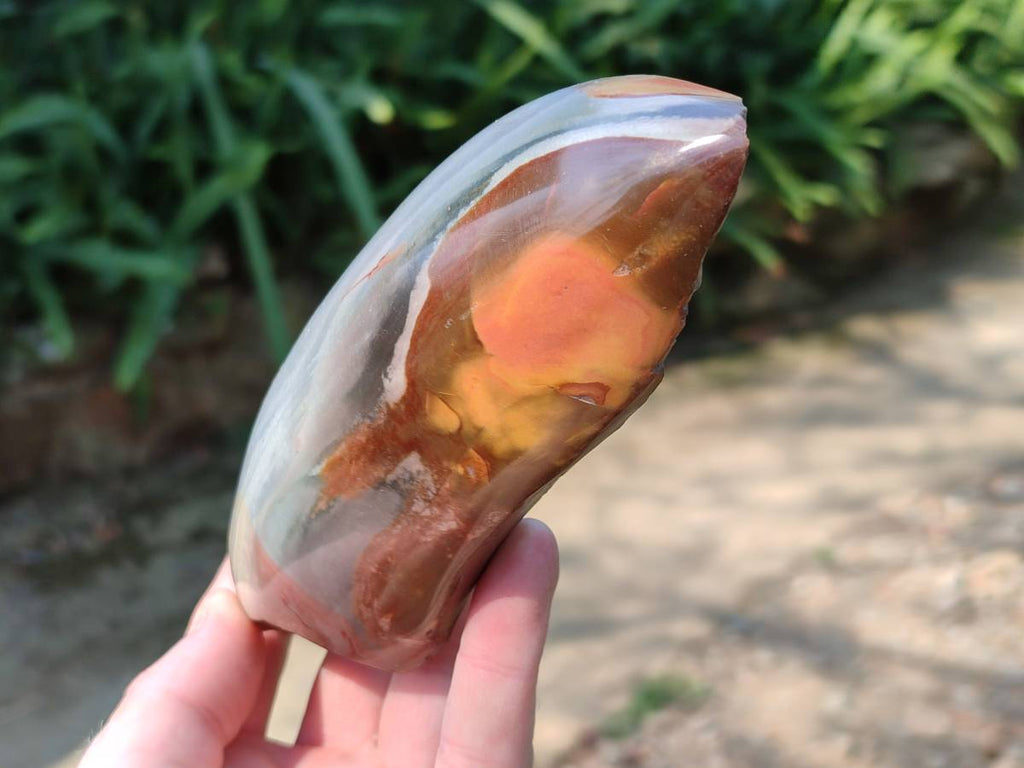 Polished On One Side Polychrome Jasper Nodules x 3 From NW Coast, Madagascar - Toprock Gemstones and Minerals 
