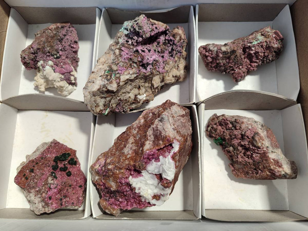 Natural Salrose Cobaltion Dolomite Specimens x 6 From Kakanda, Congo - Toprock Gemstones and Minerals 