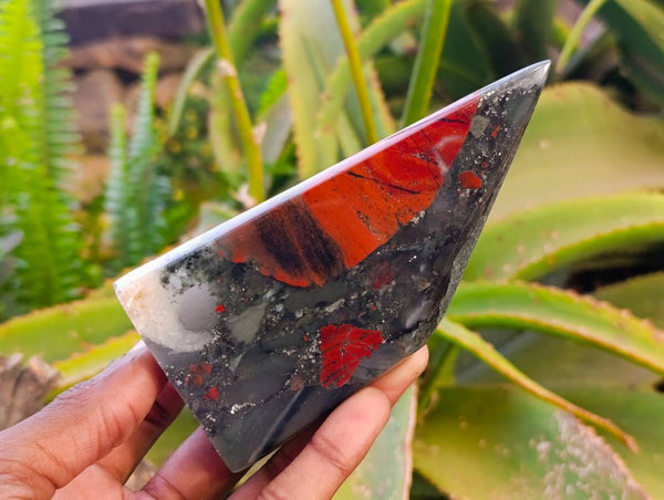 Polished Bloodstone Points x 3 From Swaziland