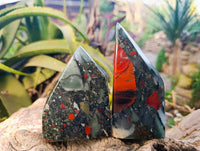 Polished Bloodstone Points x 3 From Swaziland