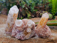 Natural Pink Hematoid Candle Quartz Clusters x 12 From Madagascar - Toprock Gemstones and Minerals 