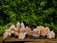 Natural Pink Hematoid Candle Quartz Clusters x 12 From Madagascar - Toprock Gemstones and Minerals 