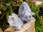 Natural Etched Blue Chalcedony Geodes x 3 From Nsanje, Malawi - Toprock Gemstones and Minerals 