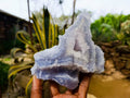 Natural Etched Blue Chalcedony Geodes x 3 From Nsanje, Malawi - Toprock Gemstones and Minerals 