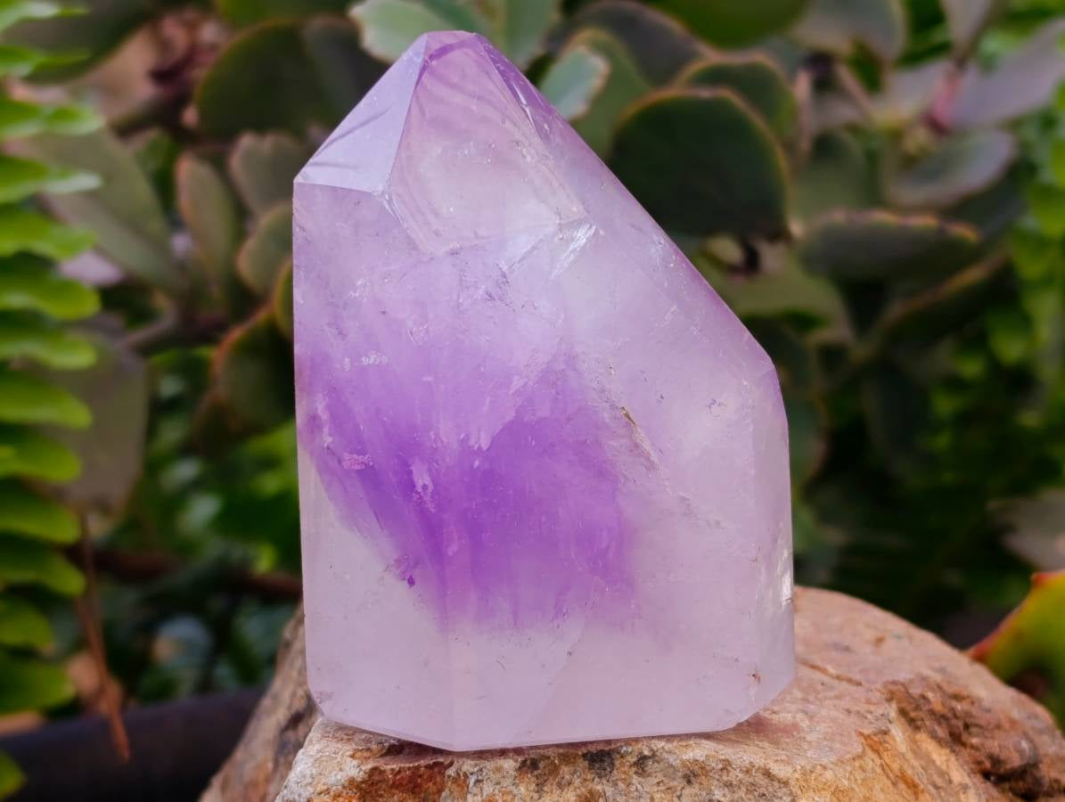 Polished Window Amethyst Crystals x 6 From Madagascar - Toprock Gemstones and Minerals 