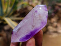 Polished Window Amethyst Crystals x 6 From Madagascar - Toprock Gemstones and Minerals 
