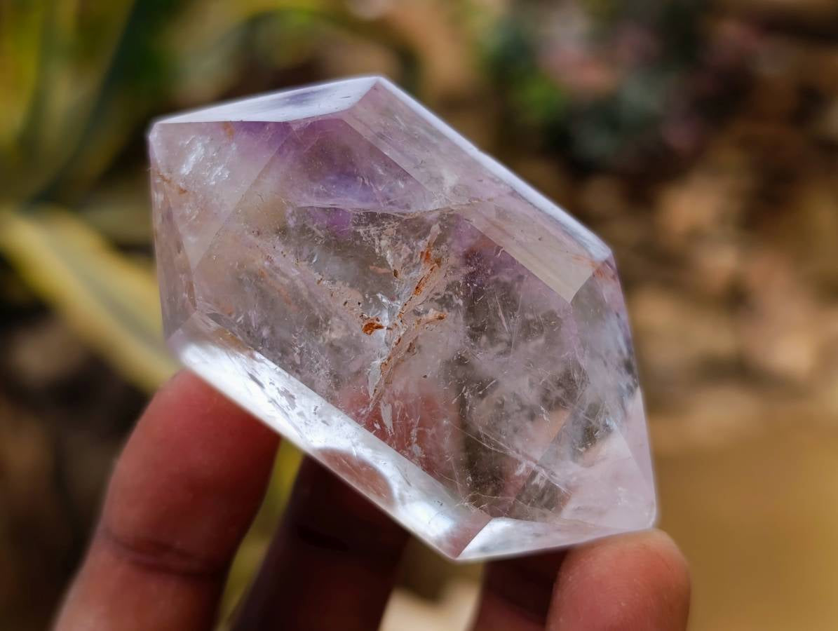 Polished Window Amethyst Crystals x 6 From Madagascar - Toprock Gemstones and Minerals 