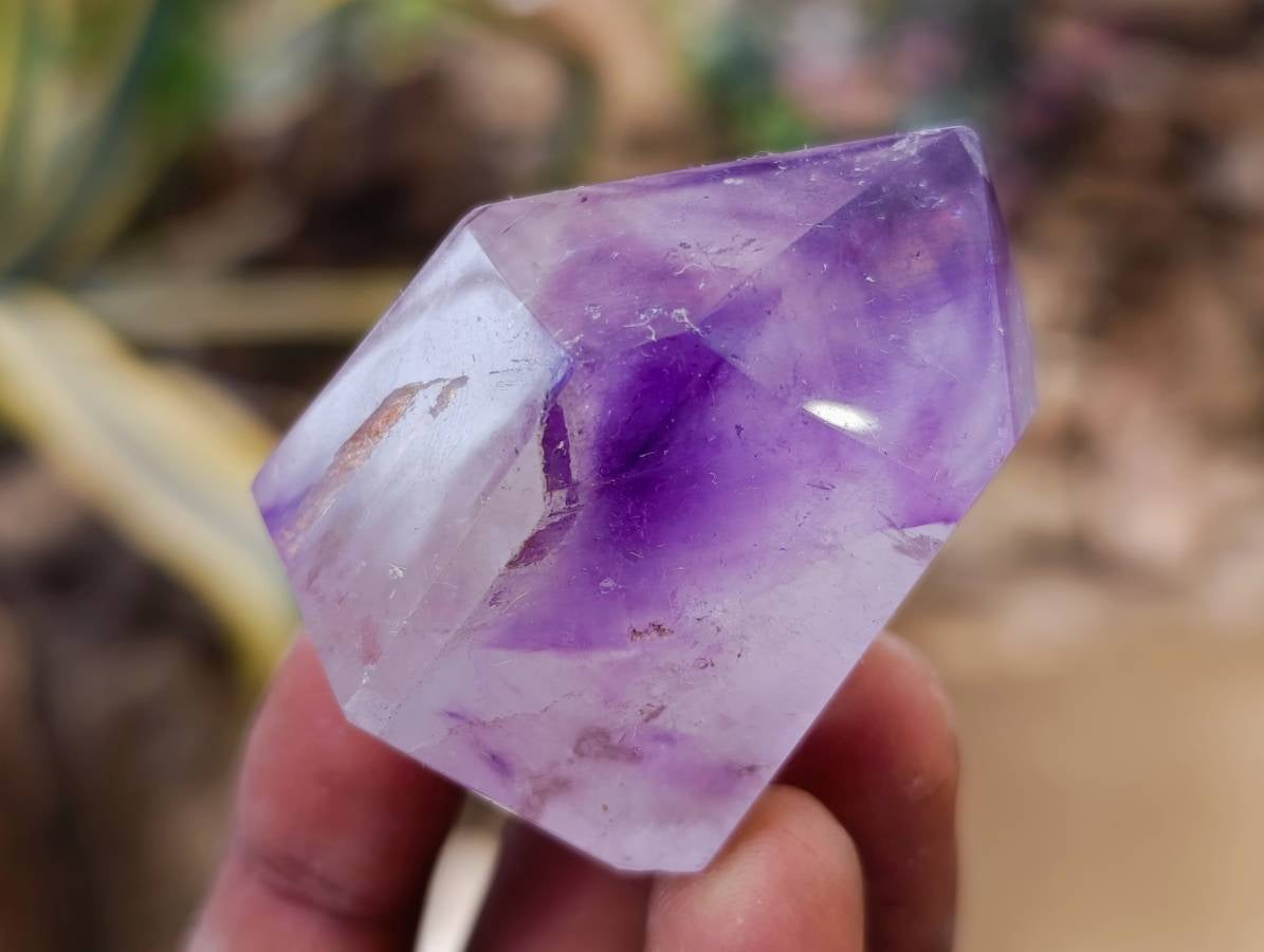 Polished Window Amethyst Crystals x 6 From Madagascar - Toprock Gemstones and Minerals 