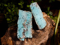 Natural Drusy Coated Chrysocolla Specimens x 4 From Lupoto Mine, Congo - Toprock Gemstones and Minerals 