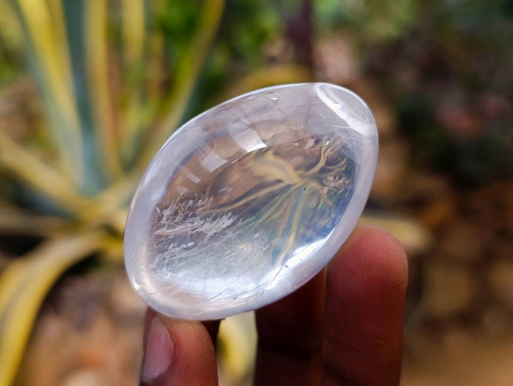 Polished Pearl Girasol Quartz Palm Stones x 20 From Ambatondrazaka, Madagascar - Toprock Gemstones and Minerals 
