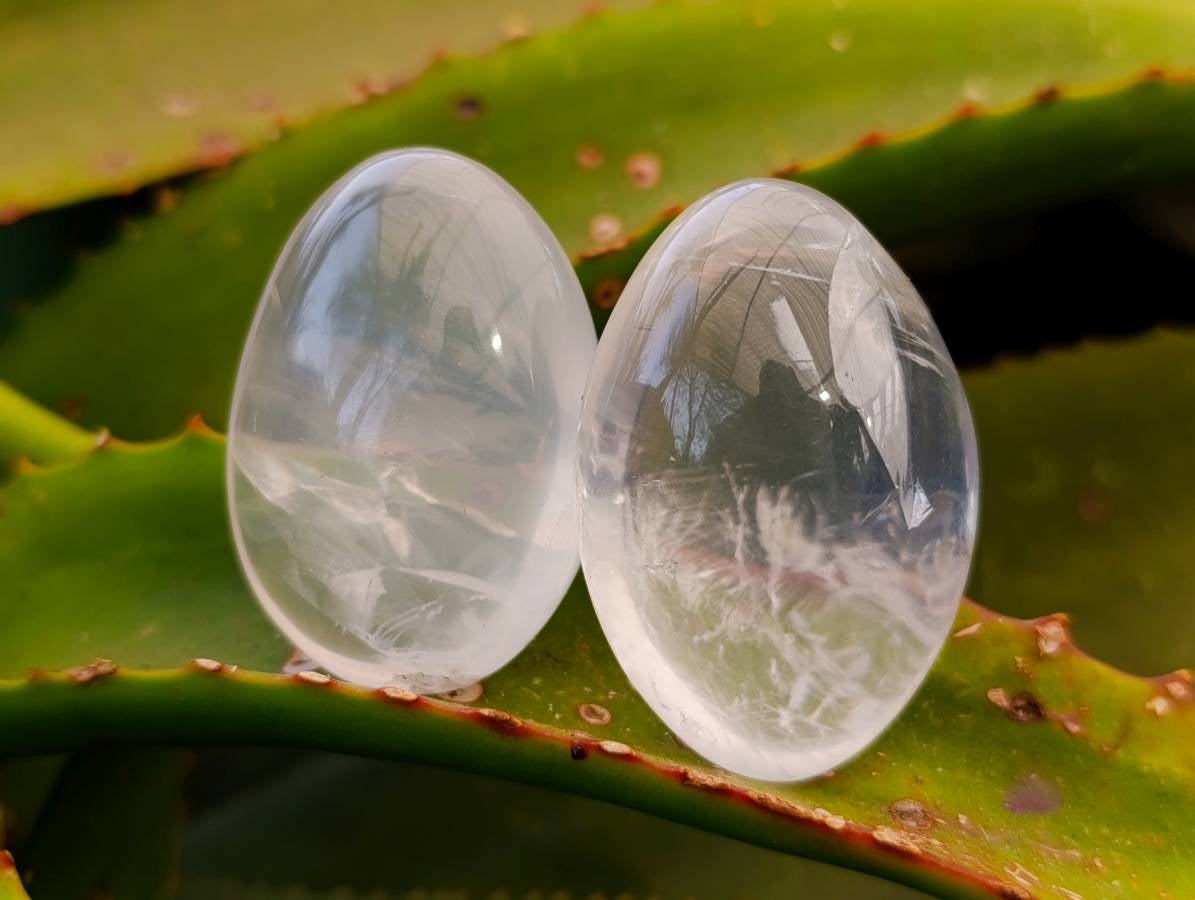 Polished Pearl Girasol Quartz Palm Stones x 20 From Ambatondrazaka, Madagascar - Toprock Gemstones and Minerals 