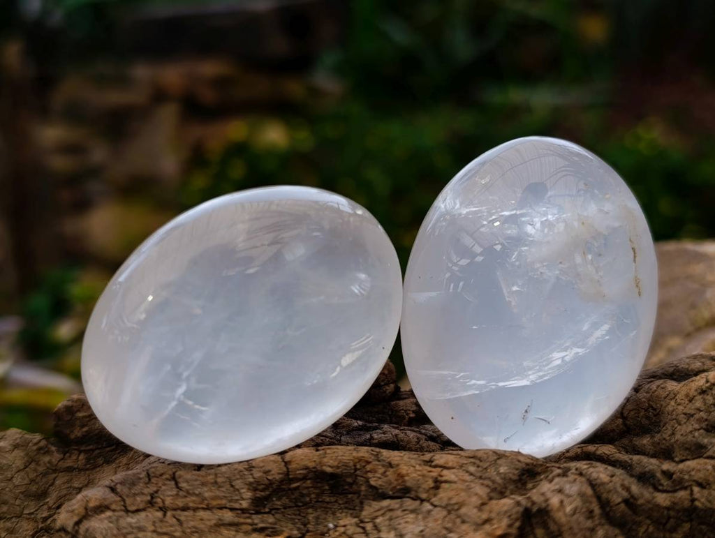 Polished Pearl Girasol Quartz Palm Stones x 20 From Ambatondrazaka, Madagascar - Toprock Gemstones and Minerals 