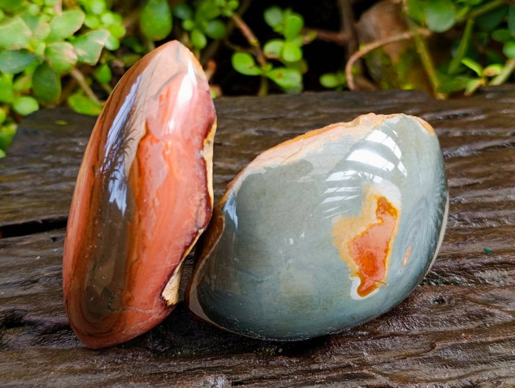 Polished On One Side Polychrome Jasper x 6 From NW Coast, Madagascar - Toprock Gemstones and Minerals 