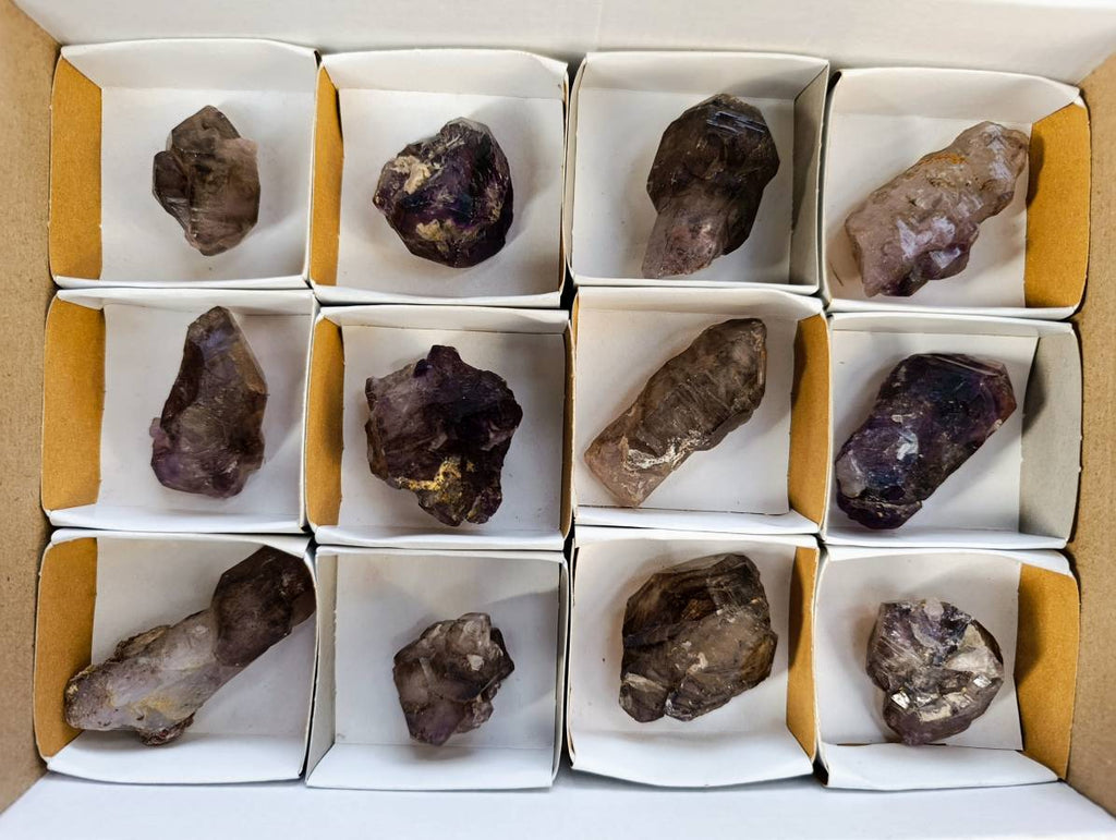 Natural Window Amethyst Crystals x 12 From Chiredzi, Zimbabwe - Toprock Gemstones and Minerals 