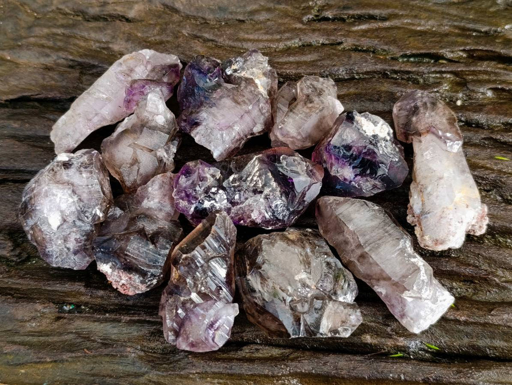 Natural Window Amethyst Crystals x 12 From Chiredzi, Zimbabwe - Toprock Gemstones and Minerals 