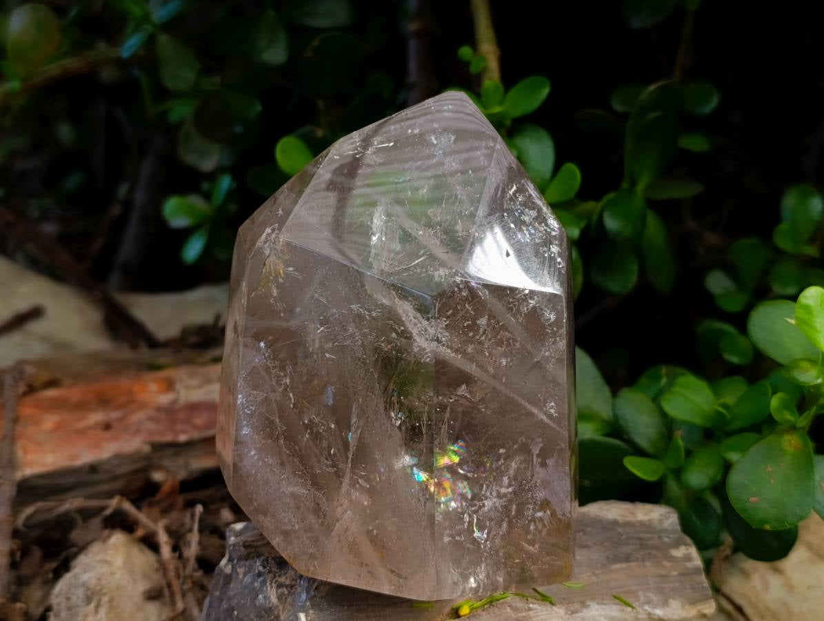 Polished Smokey and Morion Window Quartz Crystals x 2 From Madagascar - Toprock Gemstones and Minerals 