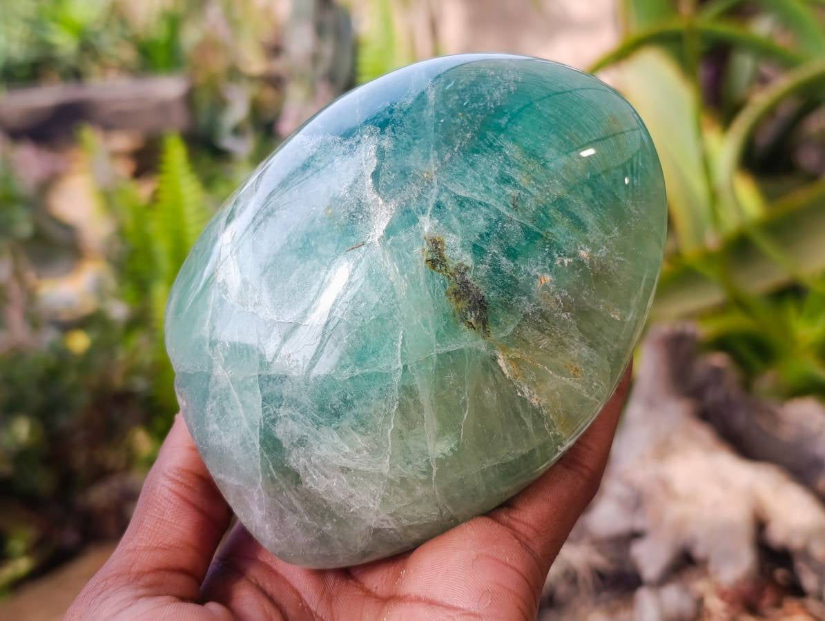 Polished Green Fluorite Standing Free Forms x 2 From Madagascar - Toprock Gemstones and Minerals 