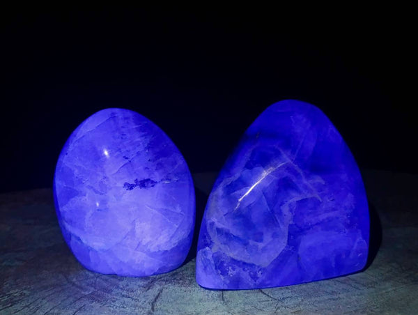 Polished Green Fluorite Standing Free Forms x 2 From Madagascar - Toprock Gemstones and Minerals 