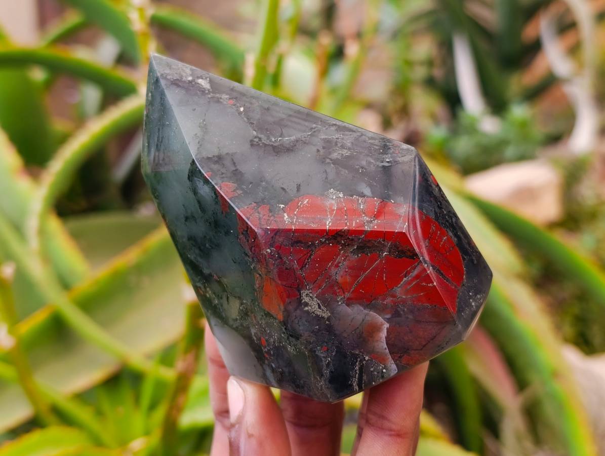 Polished Bloodstone Points x 3 From Swaziland - Toprock Gemstones and Minerals 