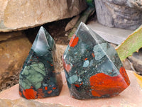 Polished Bloodstone Points x 3 From Swaziland