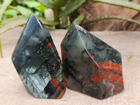 Polished Bloodstone Points x 3 From Swaziland