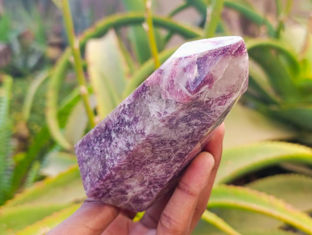 Polished Lepidolite With Pink Rubellite Points x 2 From Ambatondrazaka, Madagascar - Toprock Gemstones and Minerals 
