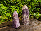 Polished Lepidolite With Pink Rubellite Points x 2 From Ambatondrazaka, Madagascar - Toprock Gemstones and Minerals 