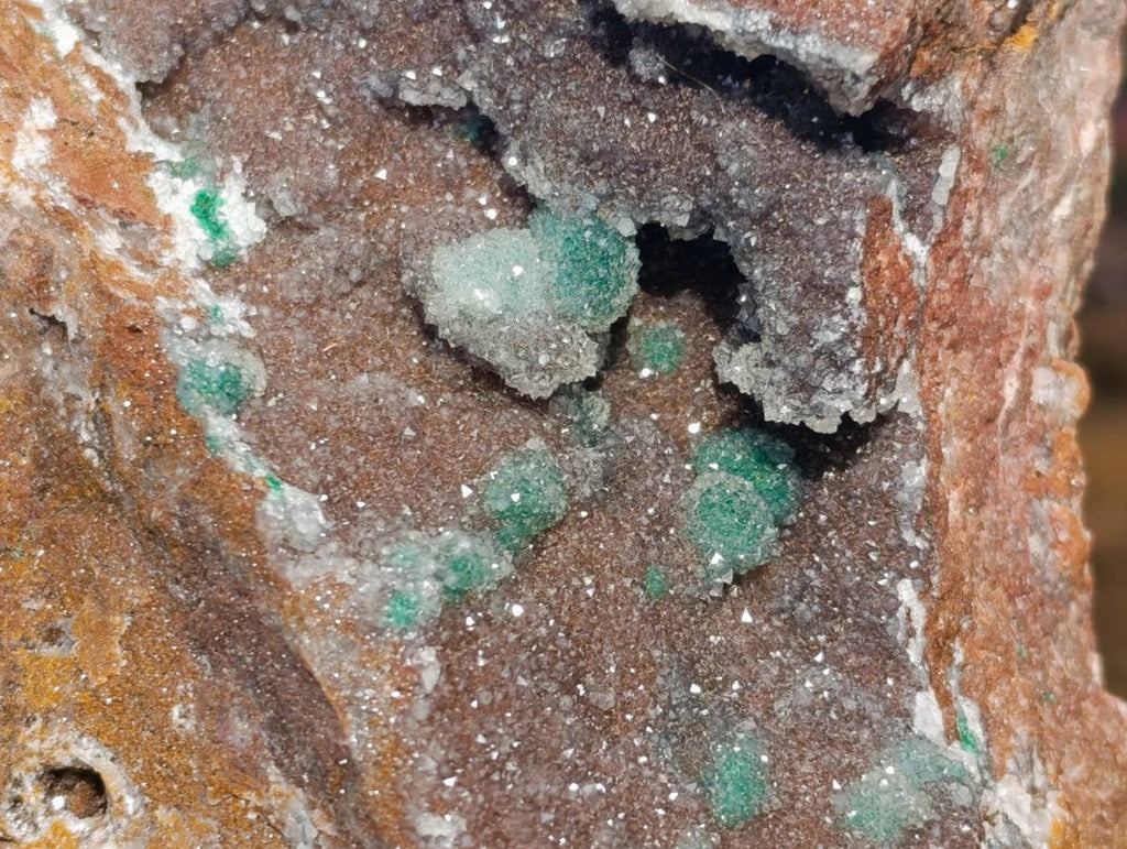 Natural Ball Malachite and Drusy Quartz On Dolomite Matrix Specimens x 1 From Kambove, Congo - Toprock Gemstones and Minerals 