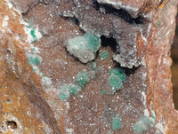 Natural Ball Malachite and Drusy Quartz On Dolomite Matrix Specimens x 1 From Kambove, Congo