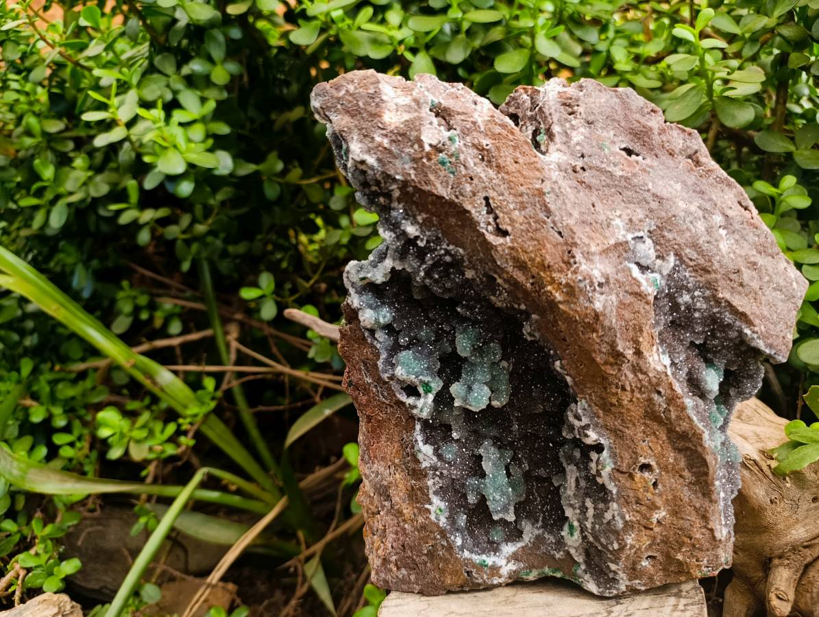 Natural Ball Malachite and Drusy Quartz On Dolomite Matrix Specimens x 1 From Kambove, Congo - Toprock Gemstones and Minerals 