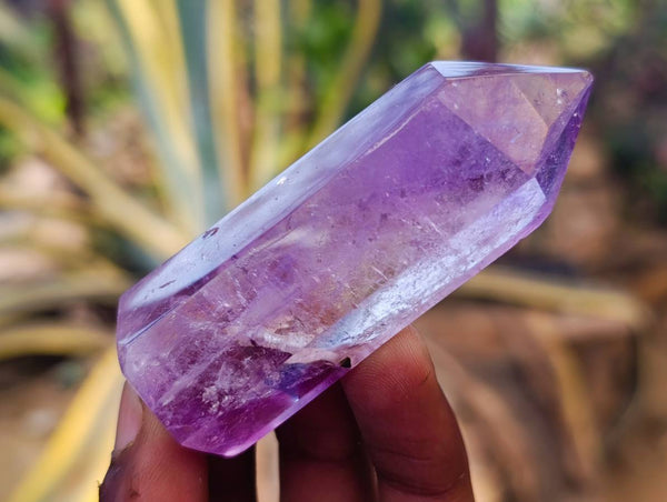 Polished Window Amethyst Crystals x 12 From Madagascar - Toprock Gemstones and Minerals 