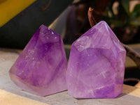 Polished Window Amethyst Crystals x 12 From Madagascar - Toprock Gemstones and Minerals 