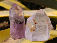 Polished Window Amethyst Crystals x 12 From Madagascar - Toprock Gemstones and Minerals 