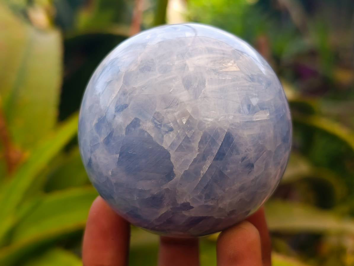 Polished Blue Calcite Spheres x 3 From Madagascar - Toprock Gemstones and Minerals 