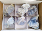 Natural Etched Blue Chalcedony Geodes x 6 From Nsanje, Malawi - Toprock Gemstones and Minerals 