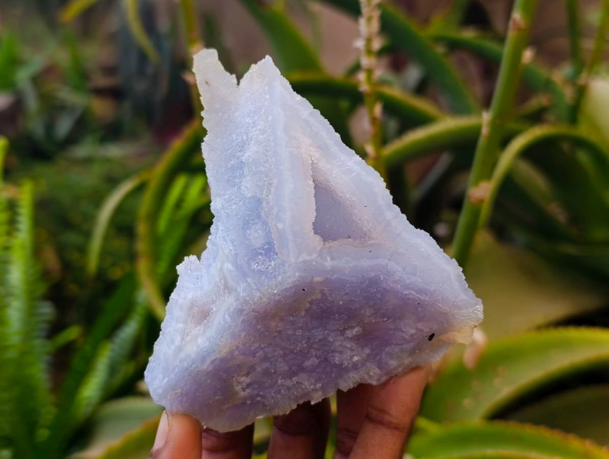 Natural Etched Blue Chalcedony Geodes x 6 From Nsanje, Malawi - Toprock Gemstones and Minerals 