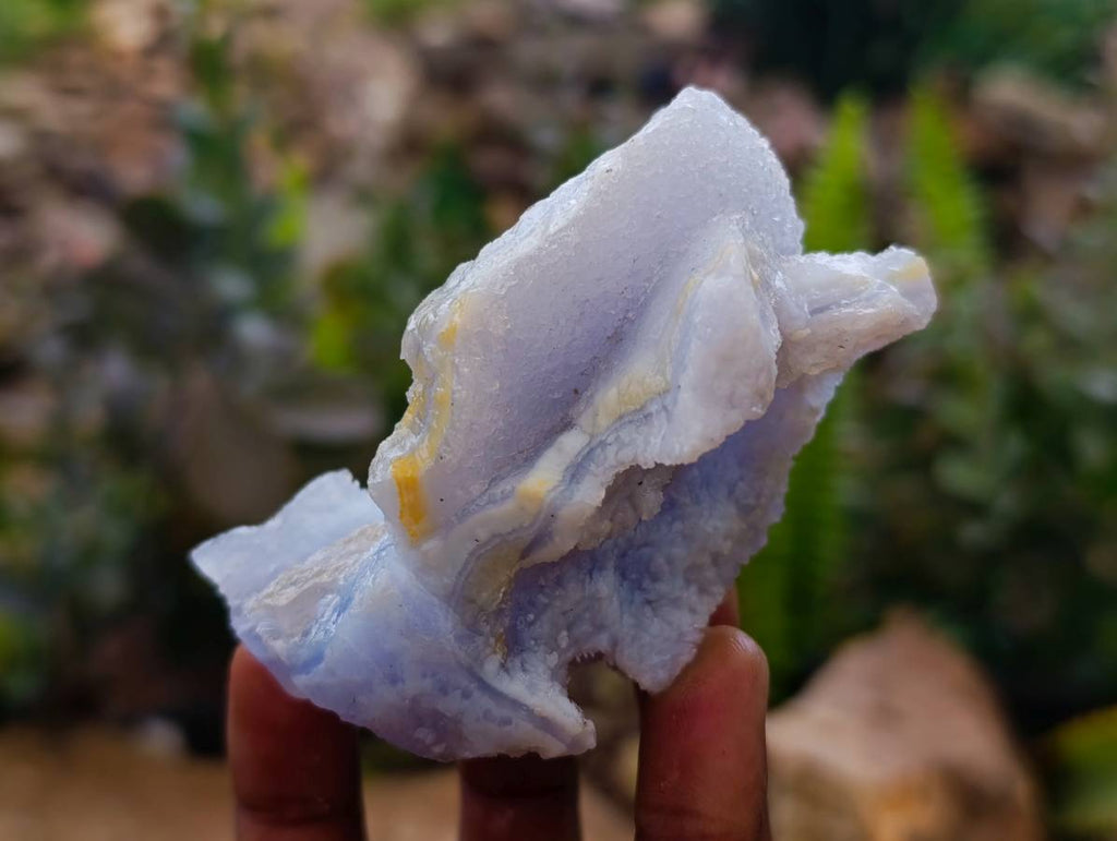 Natural Etched Blue Chalcedony Geodes x 6 From Nsanje, Malawi - Toprock Gemstones and Minerals 