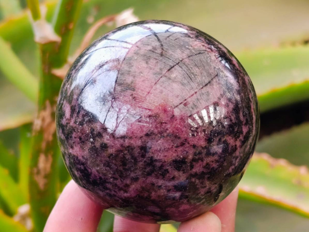Polished Rhodonite Spheres x 4 From Ambindavato, Madagascar - Toprock Gemstones and Minerals 