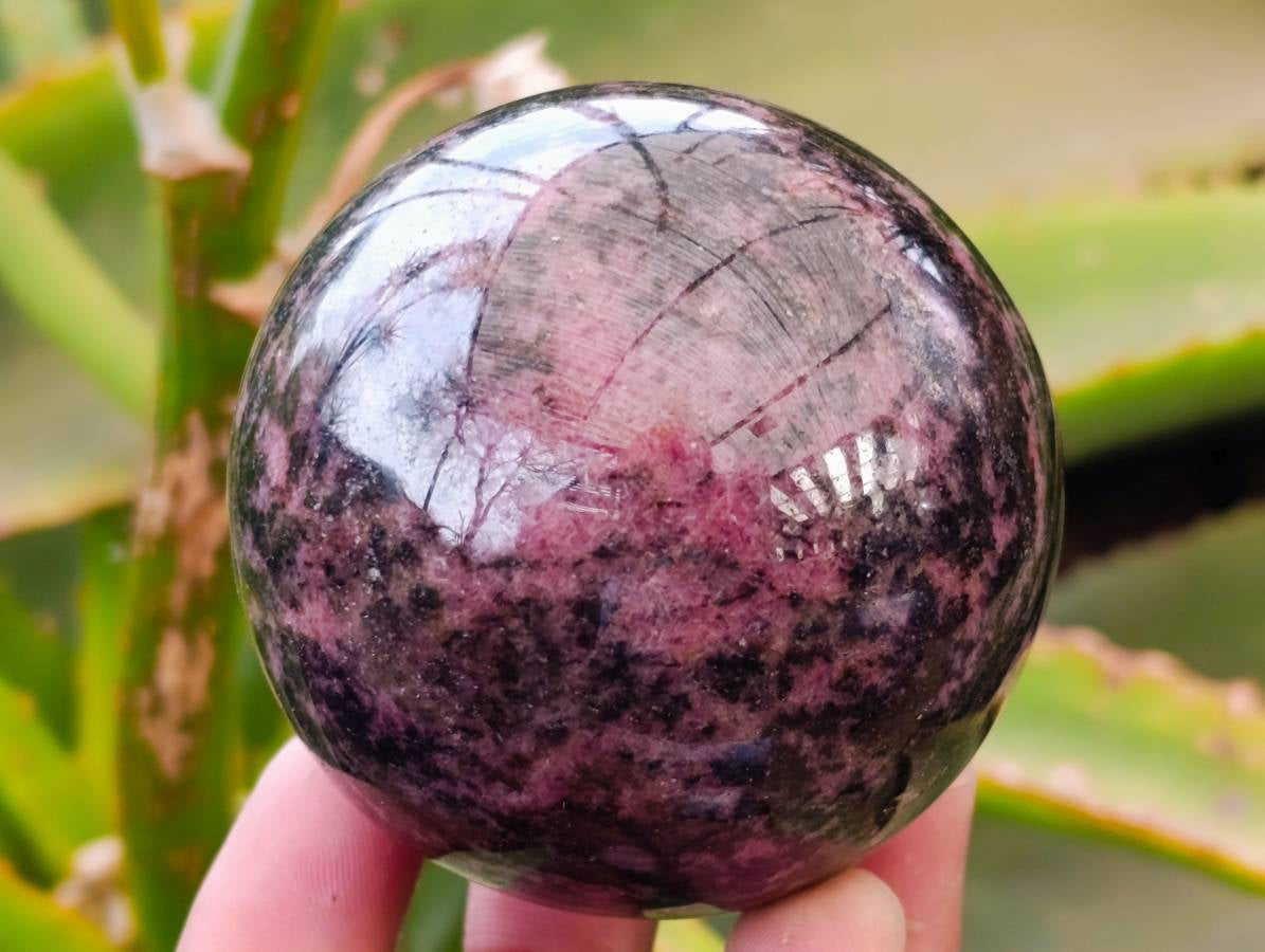 Polished Rhodonite Spheres x 4 From Ambindavato, Madagascar - Toprock Gemstones and Minerals 