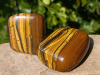 Polished Golden Tiger's Eye  Selected A Jumbo Tumbled Palm Stones x 6 From Prieska, South Africa - Toprock Gemstones and Minerals 