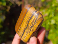 Polished Golden Tiger's Eye  Selected A Jumbo Tumbled Palm Stones x 6 From Prieska, South Africa - Toprock Gemstones and Minerals 