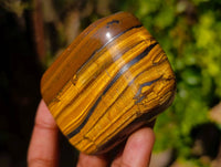 Polished Golden Tiger's Eye  Selected A Jumbo Tumbled Palm Stones x 6 From Prieska, South Africa - Toprock Gemstones and Minerals 