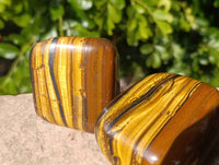 Polished Golden Tiger's Eye  Selected A Jumbo Tumbled Palm Stones x 6 From Prieska, South Africa - Toprock Gemstones and Minerals 